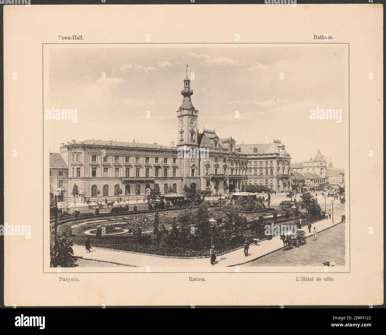 `Rathaus`. Winiarski, Stanisław (Warszawa ; skład papieru ; fl. Ca 1870-ca 1915), Druckerei, unbekannt, Fotograf Stockfoto